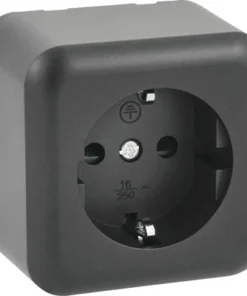 Q-LINK Opbouw Wandcontactdoos 1-voudig RA Zwart