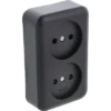 Q-LINK Opbouw Wandcontactdoos 2-voudig Zwart