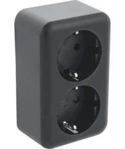 Q-LINK Opbouw Wandcontactdoos 2-voudig RA Zwart