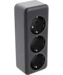 Q-LINK Opbouw Wandcontactdoos 3-voudig Zwart