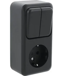 Q-LINK Opbouw Combinatie Wandcontactdoos RA + Serieschakelaar Zwart
