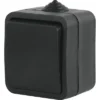 Q-LINK Opbouw Wisselschakelaar IP54 Zwart Spatwaterdicht