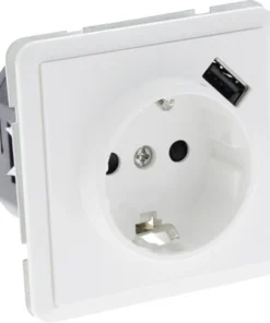 PEHA Standard Inbouw Wandcontactdoos 1-voudig RA Met USB Polarwit