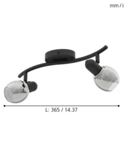 EGLO Plafondspot Pollica 2-lichts Zwart -Binnenverlichting Verkoopwinkel DV 8 10079462 05 4c DE 20210126051653