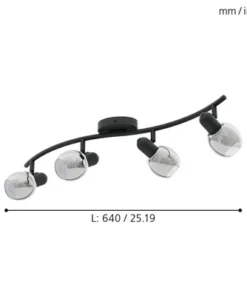 EGLO Plafondspot Pollica 4-lichts Zwart -Binnenverlichting Verkoopwinkel DV 8 10079463 05 4c DE 20210213214651