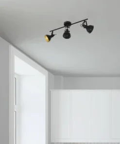 FLAIR Spotstang Alrakis 3-lichts Zwart-goud