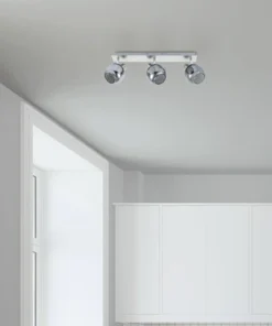 FLAIR Plafondspot Acubens 3-lichts Nikkel/rookglas