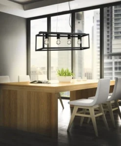 BRILONER Hanglamp Black Steel 4-lichts Zwart