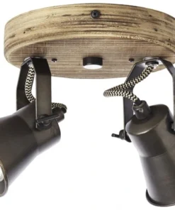 BRILLIANT Opbouwspot Dorisa 2-lichts Zwart/bruin -Binnenverlichting Verkoopwinkel DV 8 10137782 04 4c DE 20190717051755