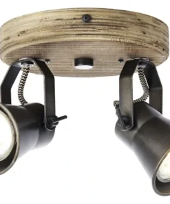 BRILLIANT Opbouwspot Dorisa 2-lichts Zwart/bruin -Binnenverlichting Verkoopwinkel DV 8 10137782 06 4c DE 20190717051755