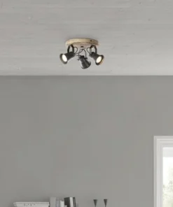 BRILLIANT Opbouwspot Dorisa 3-lichts Zwart/bruin