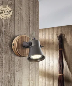 BRILLIANT Opbouwspot Dorisa Zwart/bruin