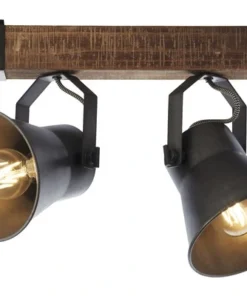 BRILLIANT Opbouwspot Op Balk Decca 2-lichts Zwart/bruin -Binnenverlichting Verkoopwinkel DV 8 10137810 06 4c DE 20190717051755