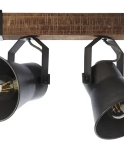 BRILLIANT Opbouwspot Op Balk Decca 2-lichts Zwart/bruin -Binnenverlichting Verkoopwinkel DV 8 10137810 07 4c DE 20190717051755