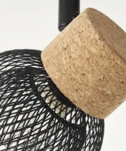 BRILLIANT Opbouwspot Flaka 4-lichts Kurk/metaal Zwart -Binnenverlichting Verkoopwinkel DV 8 10150678 12 4c DE 20190729144758