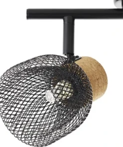 BRILLIANT Opbouwspot Flaka 2-lichts Kurk/metaal Zwart -Binnenverlichting Verkoopwinkel DV 8 10150680 03 4c DE 20190727211657