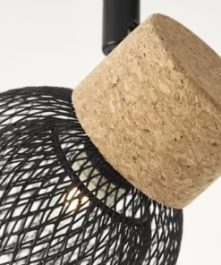 BRILLIANT Opbouwspot Flaka 2-lichts Kurk/metaal Zwart -Binnenverlichting Verkoopwinkel DV 8 10150680 09 4c DE 20190727211656