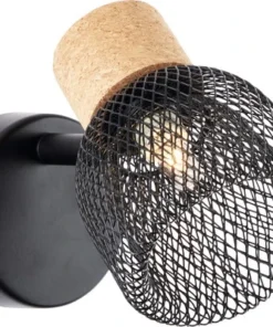BRILLIANT Wandspot Flaka Kurk/metaal Zwart -Binnenverlichting Verkoopwinkel DV 8 10150761 01 4c DE 20190727211657
