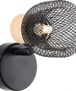 BRILLIANT Wandspot Flaka Kurk/metaal Zwart -Binnenverlichting Verkoopwinkel DV 8 10150761 05 4c DE 20190727211657