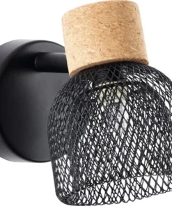 BRILLIANT Wandspot Flaka Kurk/metaal Zwart -Binnenverlichting Verkoopwinkel DV 8 10150761 07 4c DE 20190727211656