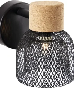 BRILLIANT Wandspot Flaka Kurk/metaal Zwart -Binnenverlichting Verkoopwinkel DV 8 10150761 18 4c DE 20190727211657