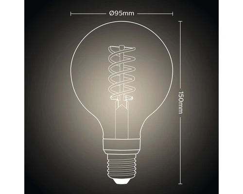 PHILIPS Hue White LED Filament Lamp E27/7W G93 4 PHILIPS Hue White LED Filament Lamp E27/7W G93 - Afbeelding 4