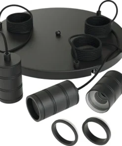 CALEX Pendel Rond Met 3x Fitting E27 Zwart