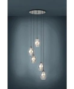 EGLO Hanglamp Estanys 5-lichts Nikkel/zwart