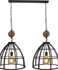 CHERICONI Hanglamp Aperto 2-lichts Burned Steel