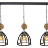 CHERICONI Hanglamp Aperto 3-lichts Burned Steel