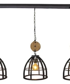 CHERICONI Hanglamp Aperto 3-lichts Burned Steel