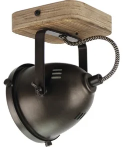 CHERICONI Plafondspot Bella 1-lichts Hout-grijs -Binnenverlichting Verkoopwinkel DV 8 10186303 06 4c NL 20201229104755