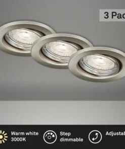 BRILONER LED Inbouwspot Set 7050 Ø 86 Mm Nikkel Mat, 3 Stuks -Binnenverlichting Verkoopwinkel DV 8 10243696 05 4c DE 20221005101652