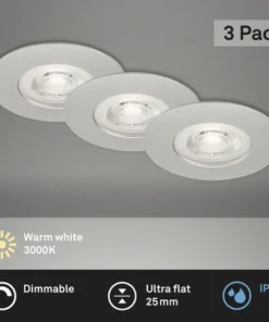 BRILONER LED Inbouwspot Set 7047 Ø 90 Mm Chroom Mat, 3 Stuks -Binnenverlichting Verkoopwinkel DV 8 10243698 04 4c DE 20221005101652