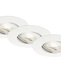 BRILONER LED Inbouwspot Set 7048 Ø 90 Mm Wit, 3 Stuks