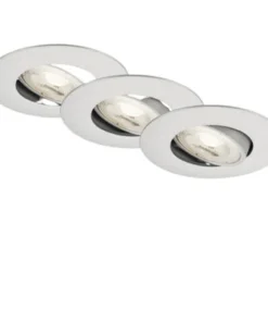 BRILONER LED Inbouwspot Set 7146 Ø 90 Mm Chroom Mat, 3 Stuks