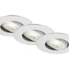 BRILONER LED Inbouwspot Set 7048 Ø 90 Mm Chroom Mat, 3 Stuks