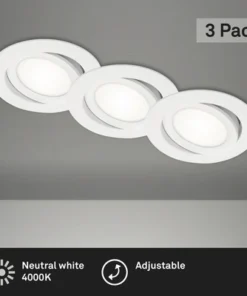 BRILONER LED Inbouwspot Set 7114 Ø 106 Mm Wit, 3 Stuks