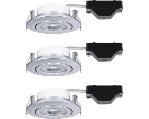 PAULMANN LED Inbouwspot Set Ø 82 Mm 3-traps Dimbaar Chroom Mat, 3 Stuks 4 PAULMANN LED Inbouwspot Set Ø 82 Mm 3-traps Dimbaar Chroom Mat, 3 Stuks - Afbeelding 4