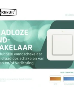 KLIKAANKLIKUIT® Draadloze Enkelvoudige/dubbele Wandschakelaar AWST-9000 Wit -Binnenverlichting Verkoopwinkel DV 8 10273886 01 4c NL 20200406144653