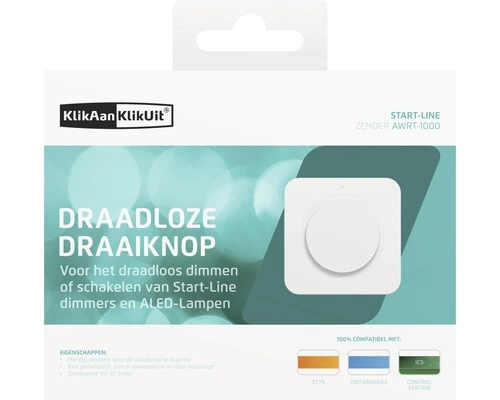 KLIKAANKLIKUIT® Draadloze Draaiknop Voor Dimmers AWRT-1000 6 KLIKAANKLIKUIT® Draadloze Draaiknop Voor Dimmers AWRT-1000 - Afbeelding 6