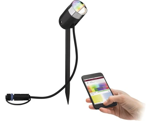 PAULMANN Plug & Shine ZigBee Grondspot Pike RGBW Antraciet 1 PAULMANN Plug & Shine ZigBee Grondspot Pike RGBW Antraciet