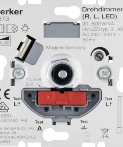 BERKER Dimmer Inbouwelement 2873 Universeel Druk-wissel (LED 3-100 W, Halogeen 20-500 W)