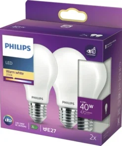 PHILIPS LED Lamp E27/4,5W A60 Warmwit Mat, 2 Stuks -Binnenverlichting Verkoopwinkel DV 8 10299984 02 4c DE 20200627221700