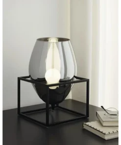 EGLO Tafellamp Olival Zwart-rookglas