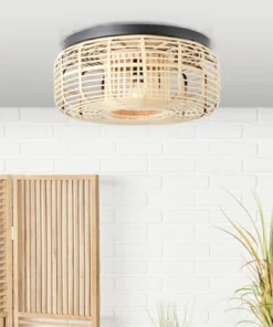 BRILLIANT Plafondlamp Crosstown Ø 45 Cm Bamboe Natuur