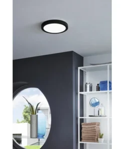 EGLO LED Plafonniere Fueva-1 Ø 30 Cm IP44 Zwart