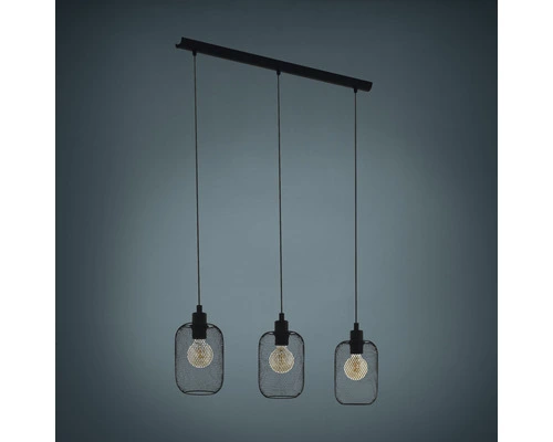 EGLO Hanglamp Wrington 3-lichts Zwart 1 EGLO Hanglamp Wrington 3-lichts Zwart