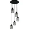 EGLO Hanglamp Wrington 5-lichts Zwart
