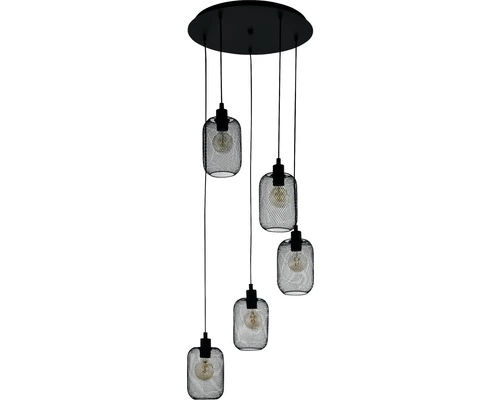 EGLO Hanglamp Wrington 5-lichts Zwart 1 EGLO Hanglamp Wrington 5-lichts Zwart